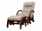 Massage rocking chair EGO TWIST EG2004 CHERRY Beige (TONY12) with pouffe